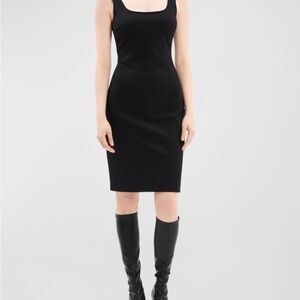 Theory Black Sleeveless Scoop-Neck Dress